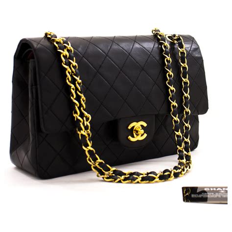 chanel black chain bag|large black chanel handbag.